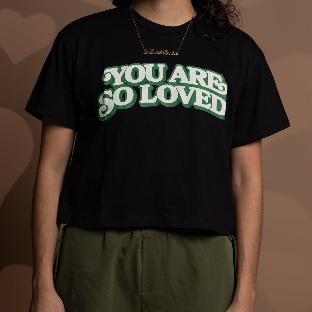 Black & Green So Loved Crop Top