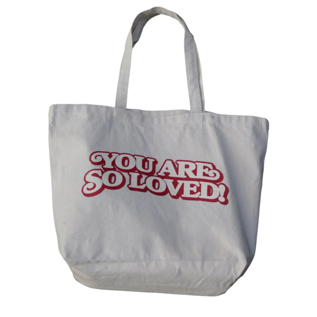 So Loved Jumbo Canvas Tote - Cream