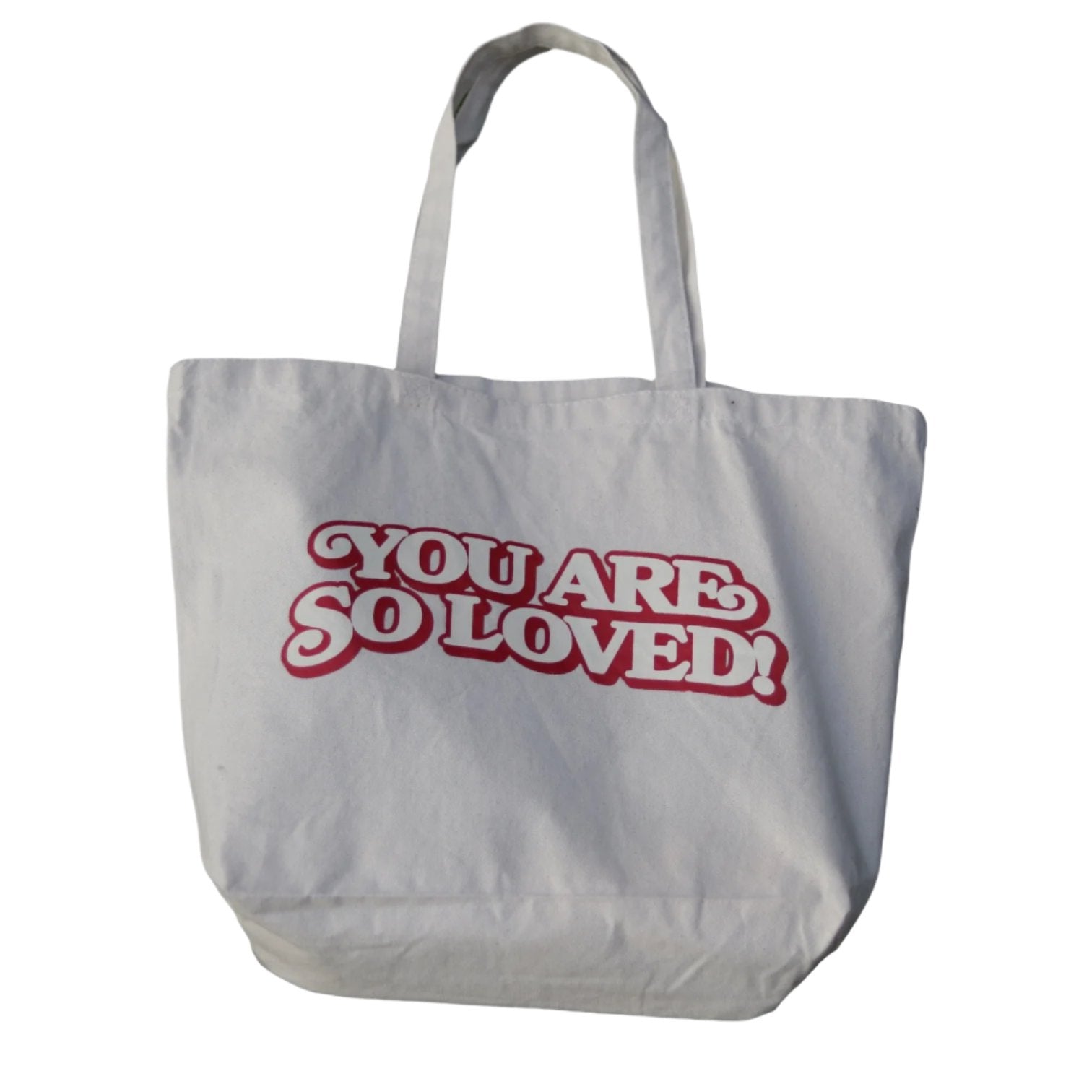 So Loved Jumbo Canvas Tote - Cream