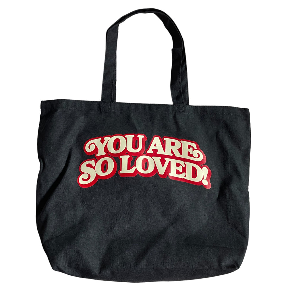 So Loved Jumbo Cotton Tote - Black